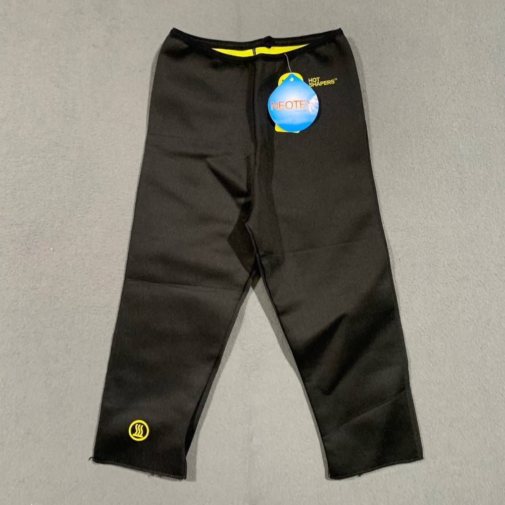 NWT‎ Hot Shapers Neotex Smart Fabric Womens L Capri Pants Black L Sweat More